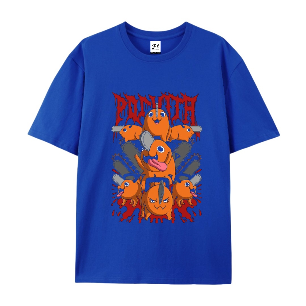 Pure Cotton Unisex Round Neck Anime T-Shirt Chainsaw Man