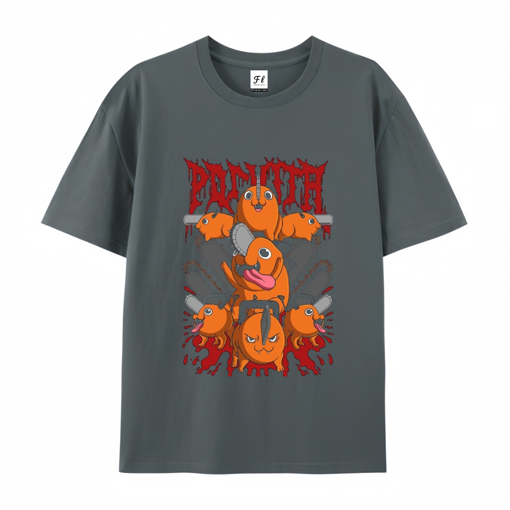 Pure Cotton Unisex Round Neck Anime T-Shirt Chainsaw Man