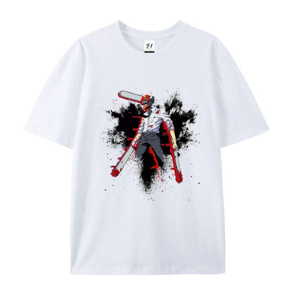 Pure Cotton Unisex Round Neck Anime T-Shirt Chainsaw Man