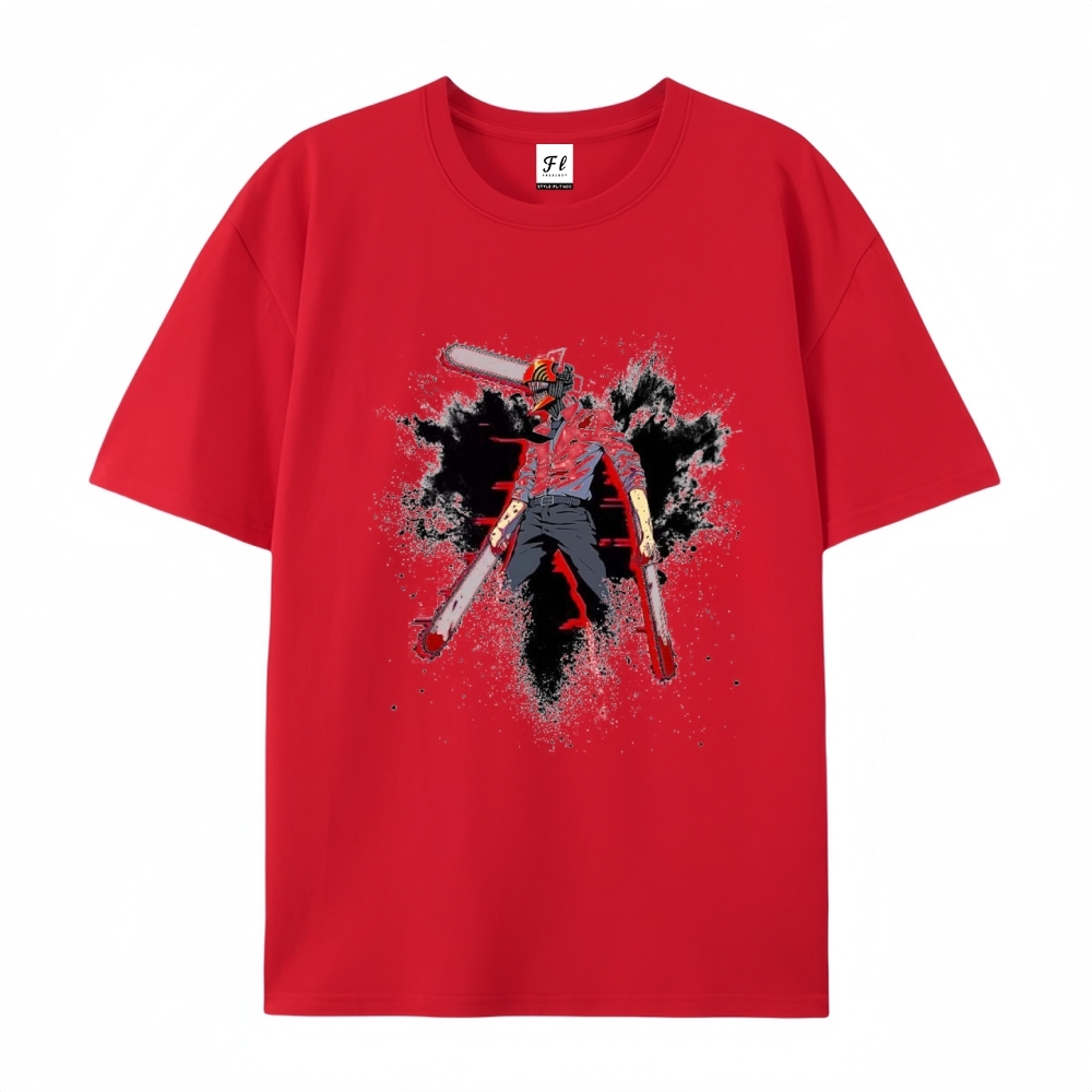 Pure Cotton Unisex Round Neck Anime T-Shirt Chainsaw Man