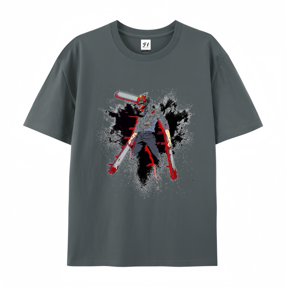Pure Cotton Unisex Round Neck Anime T-Shirt Chainsaw Man