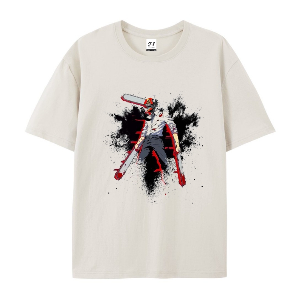 Pure Cotton Unisex Round Neck Anime T-Shirt Chainsaw Man