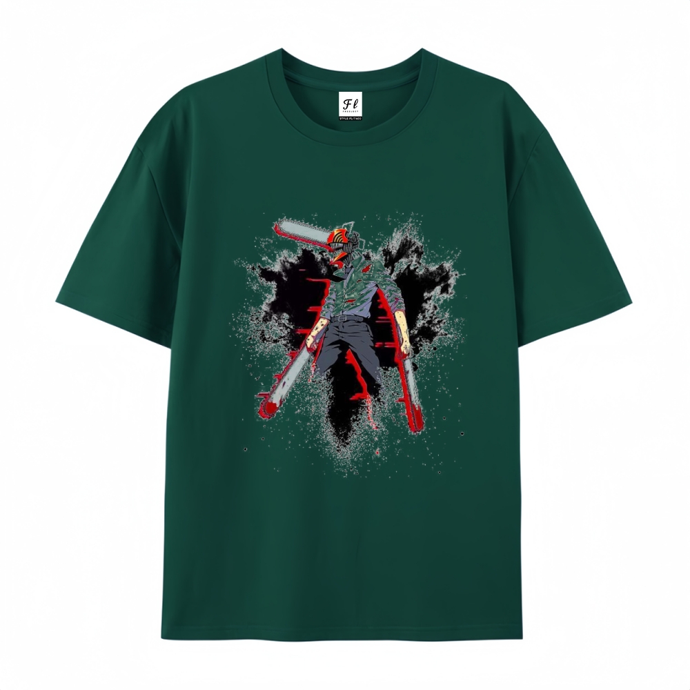 Pure Cotton Unisex Round Neck Anime T-Shirt Chainsaw Man
