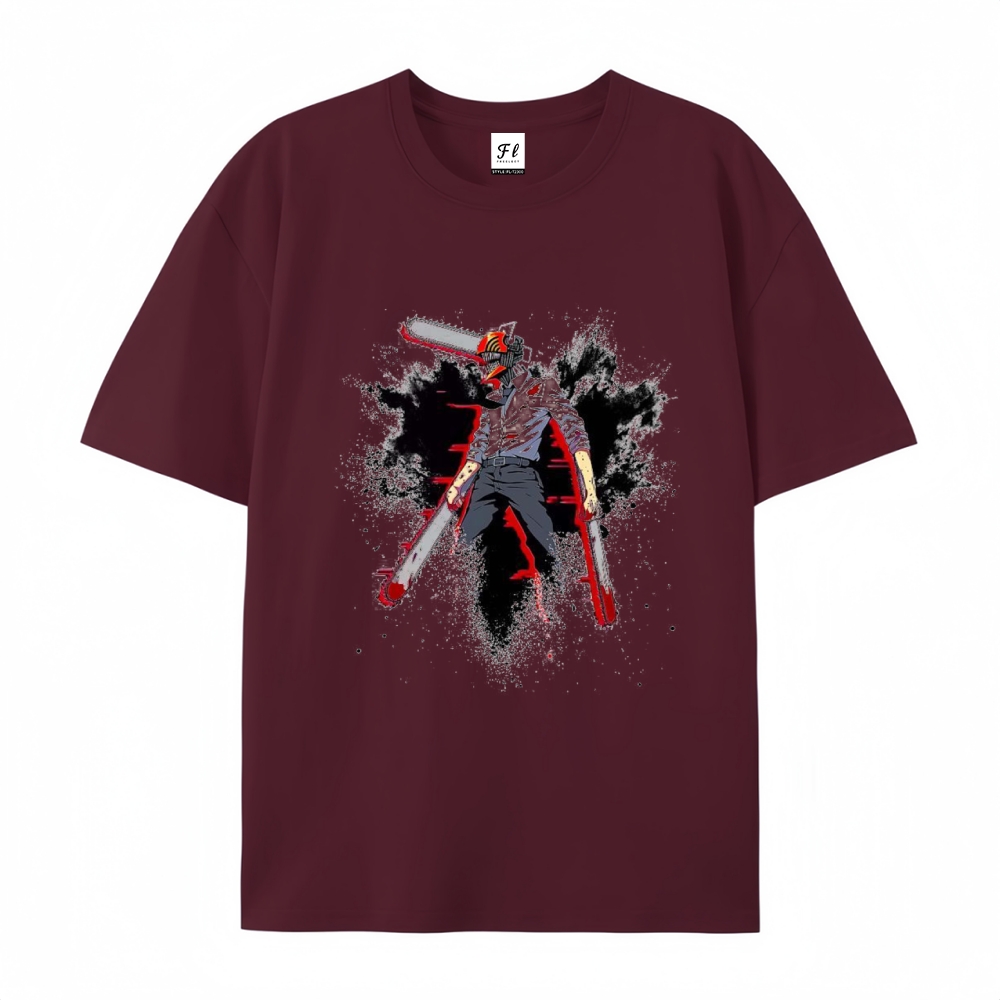 Pure Cotton Unisex Round Neck Anime T-Shirt Chainsaw Man