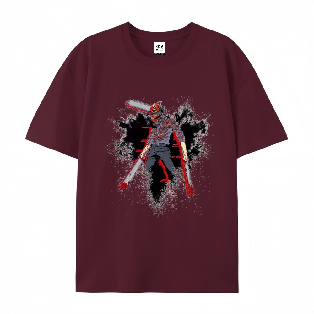 Pure Cotton Unisex Round Neck Anime T-Shirt Chainsaw Man