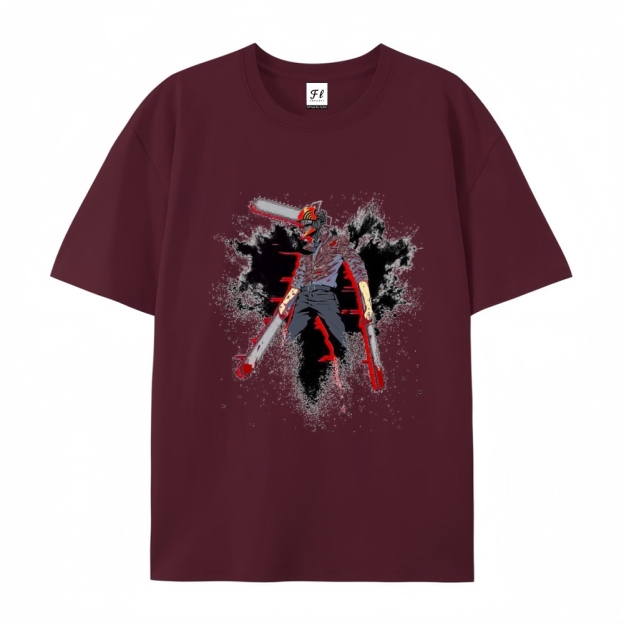 Pure Cotton Unisex Round Neck Anime T-Shirt Chainsaw Man