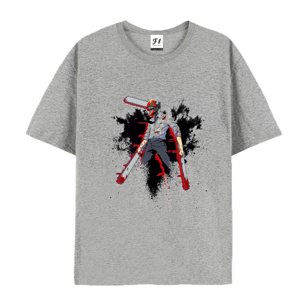 Pure Cotton Unisex Round Neck Anime T-Shirt Chainsaw Man