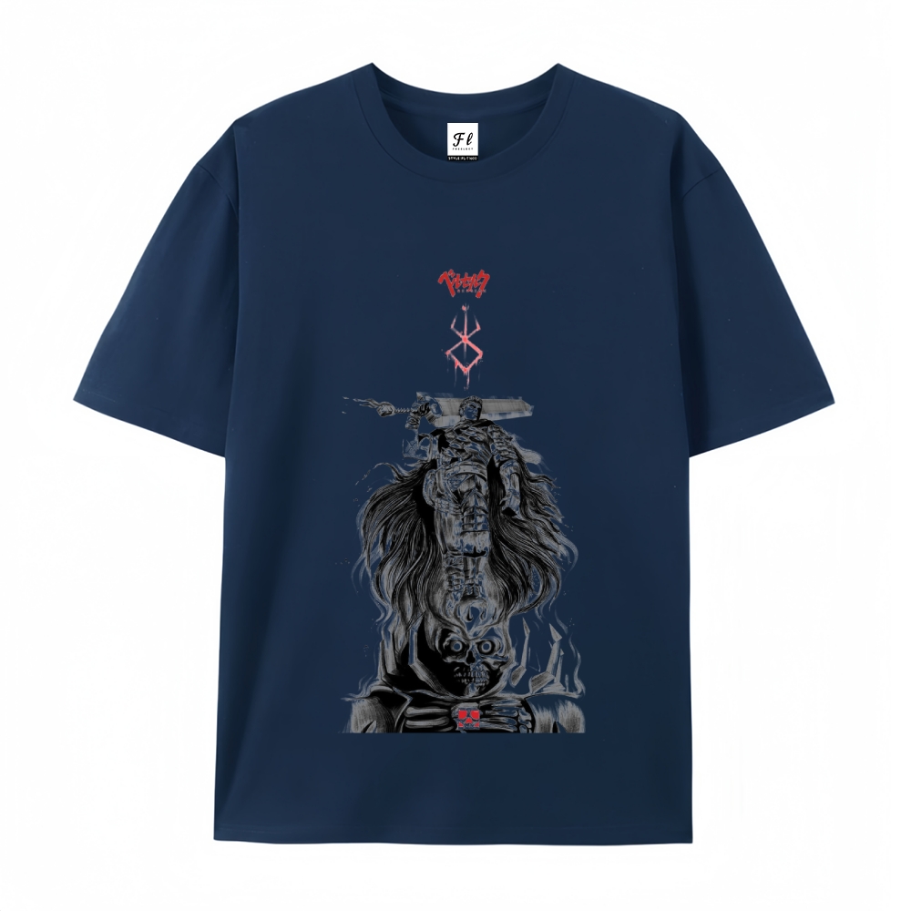 Pure Cotton Unisex Round Neck Anime T-Shirt Berserk