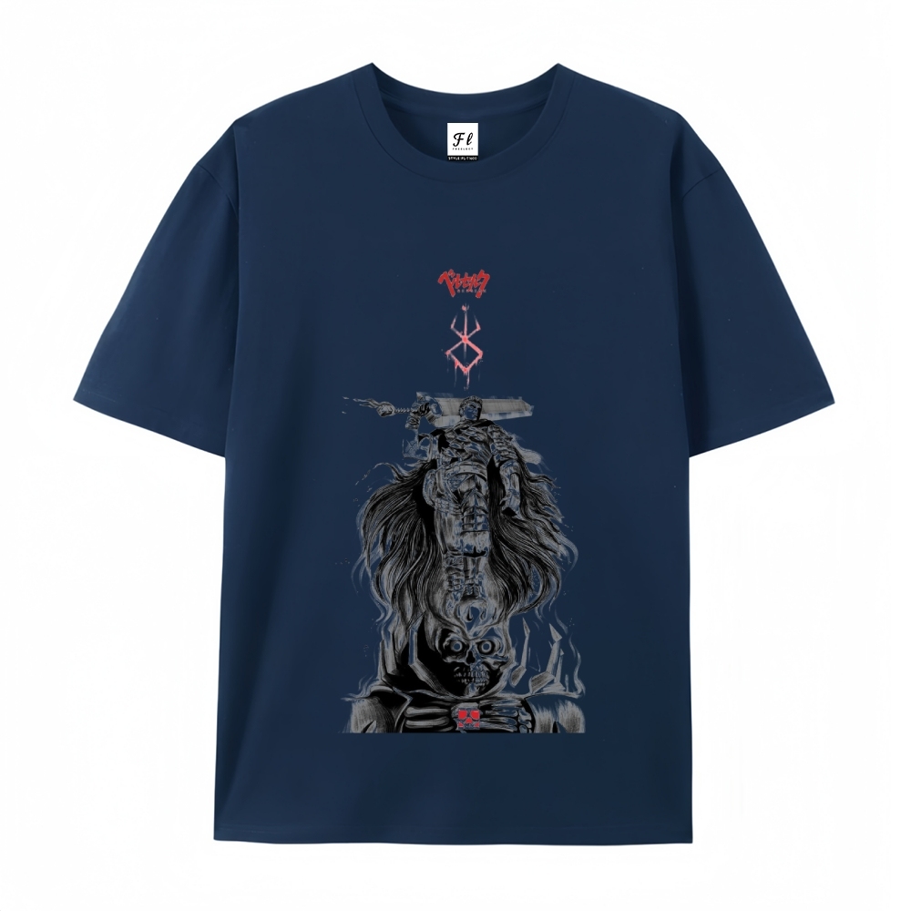 Pure Cotton Unisex Round Neck Anime T-Shirt Berserk