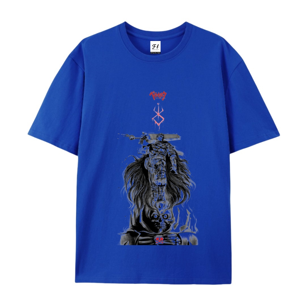 Pure Cotton Unisex Round Neck Anime T-Shirt Berserk