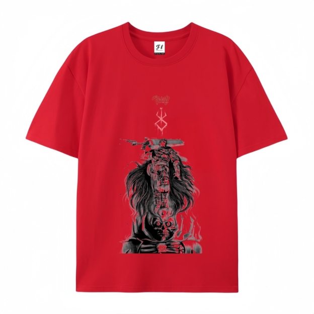 Pure Cotton Unisex Round Neck Anime T-Shirt Berserk