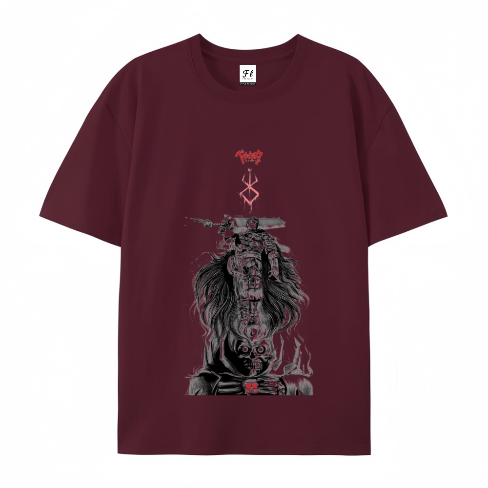 Pure Cotton Unisex Round Neck Anime T-Shirt Berserk