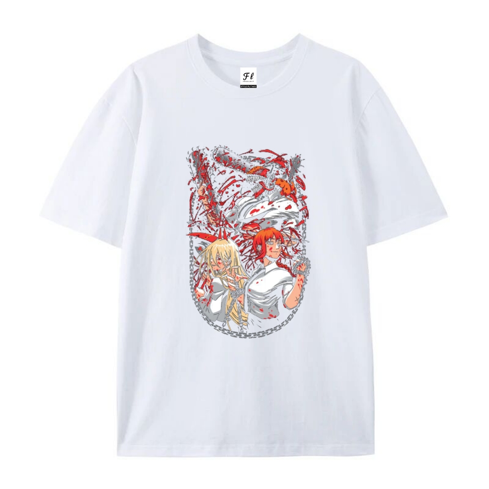 Pure Cotton Unisex Round Neck Anime T-Shirt Chainsaw Man