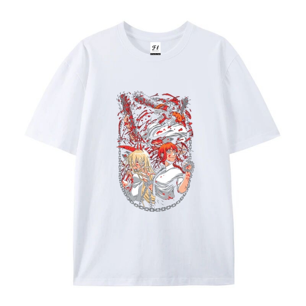 Pure Cotton Unisex Round Neck Anime T-Shirt Chainsaw Man