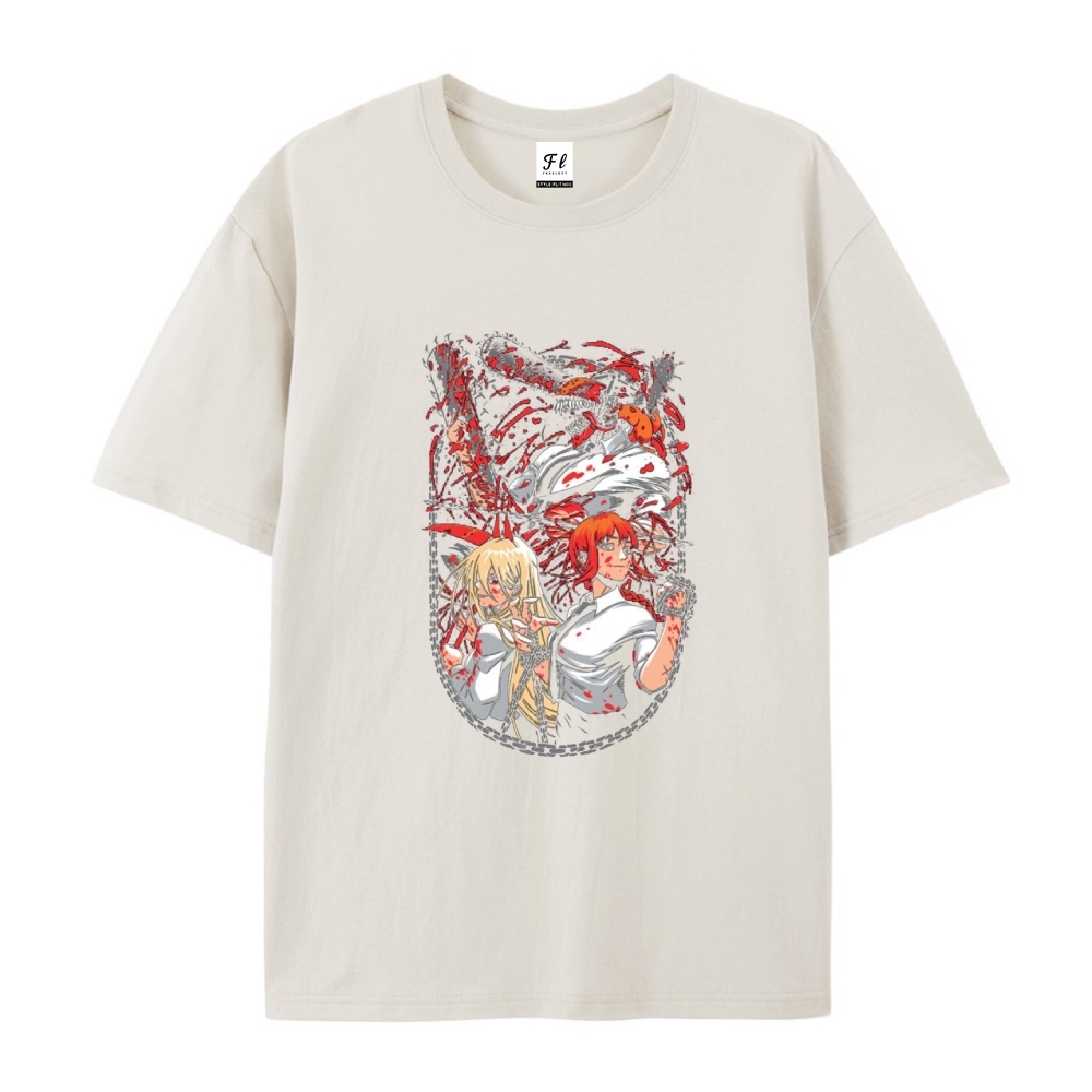 Pure Cotton Unisex Round Neck Anime T-Shirt Chainsaw Man