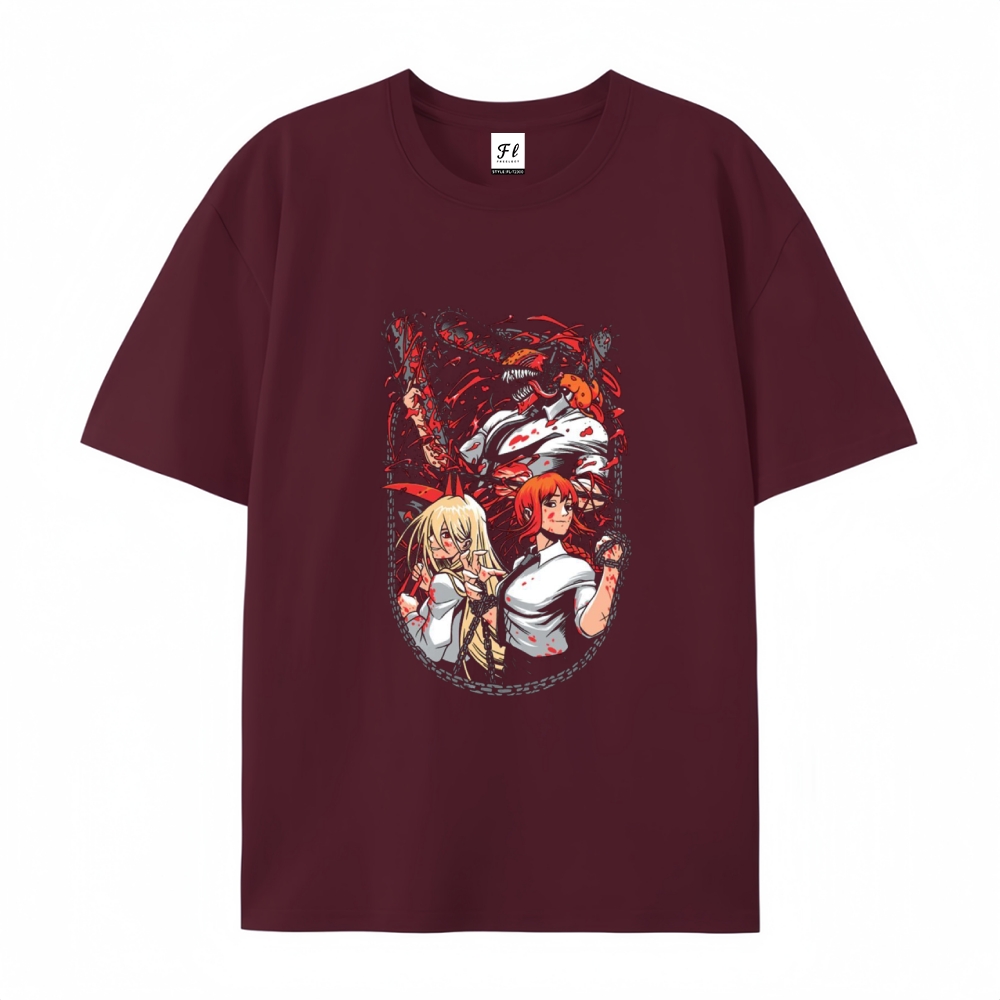 Pure Cotton Unisex Round Neck Anime T-Shirt Chainsaw Man