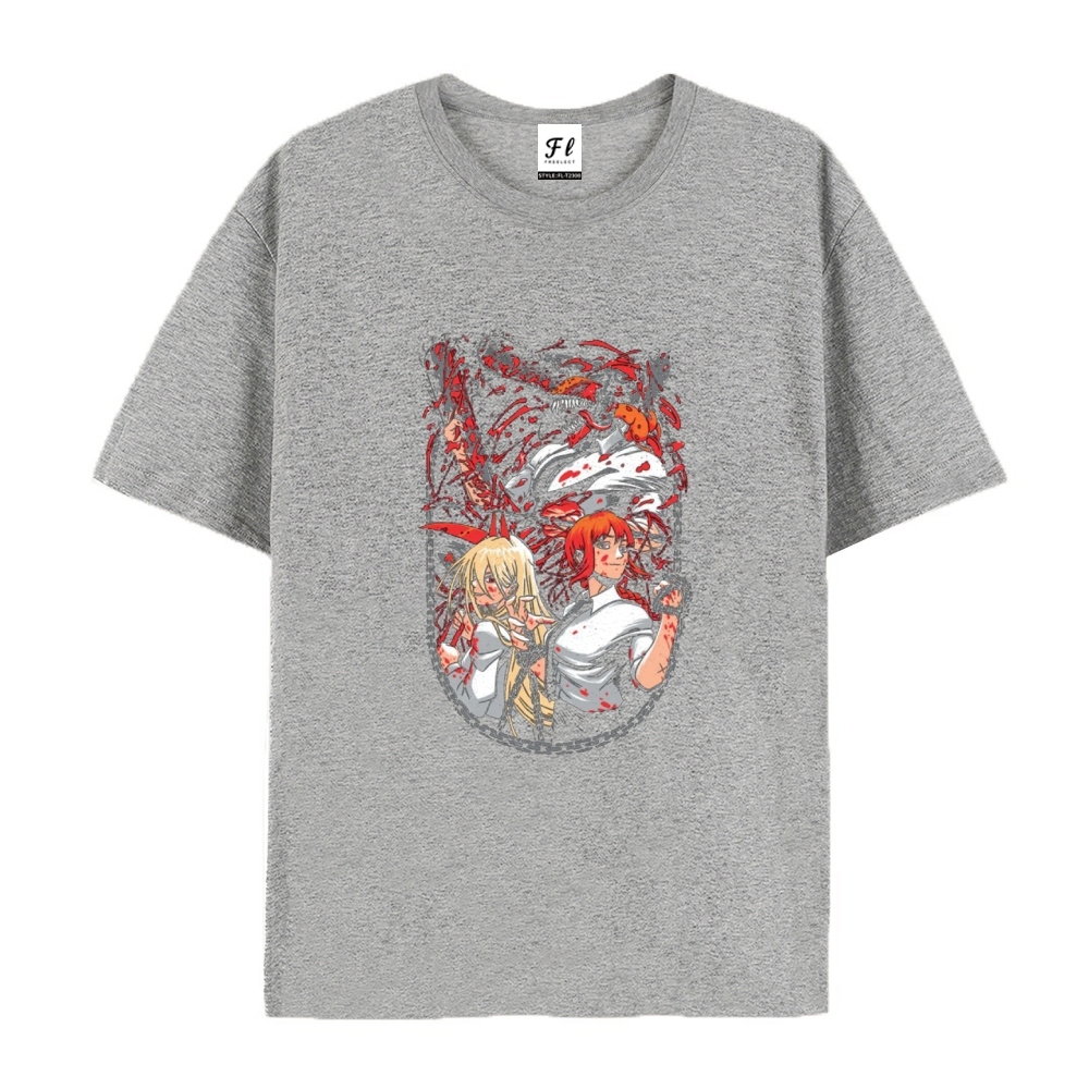 Pure Cotton Unisex Round Neck Anime T-Shirt Chainsaw Man