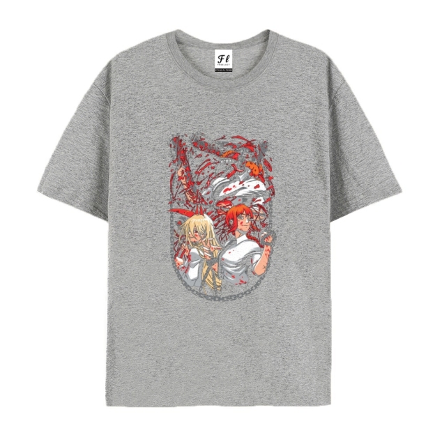 Pure Cotton Unisex Round Neck Anime T-Shirt Chainsaw Man