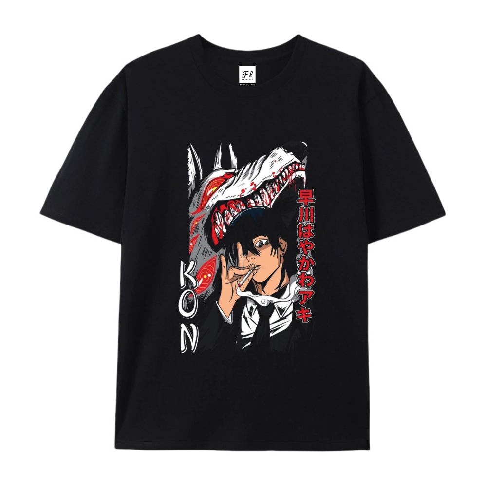 Pure Cotton Unisex Round Neck Anime T-Shirt Chainsaw Man