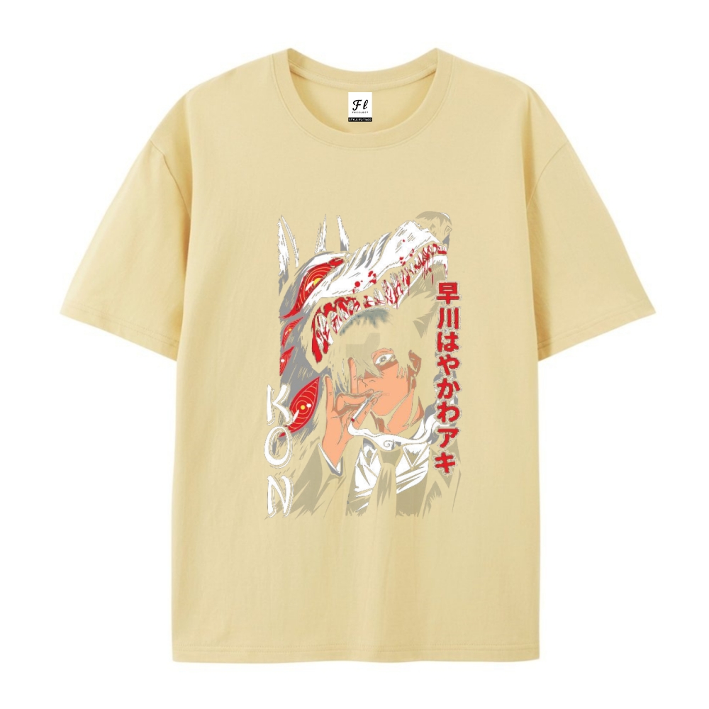 Pure Cotton Unisex Round Neck Anime T-Shirt Chainsaw Man
