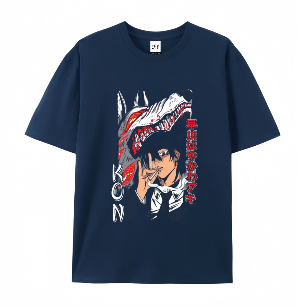 Pure Cotton Unisex Round Neck Anime T-Shirt Chainsaw Man