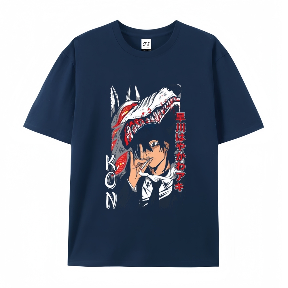 Pure Cotton Unisex Round Neck Anime T-Shirt Chainsaw Man