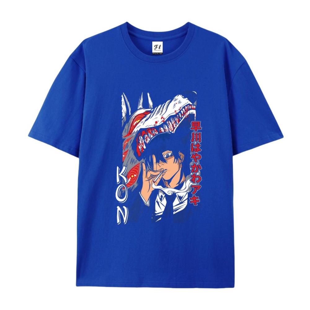 Pure Cotton Unisex Round Neck Anime T-Shirt Chainsaw Man