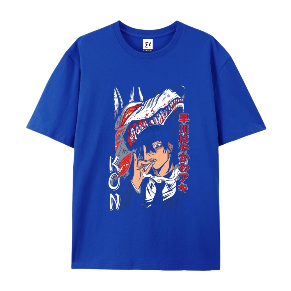 Pure Cotton Unisex Round Neck Anime T-Shirt Chainsaw Man