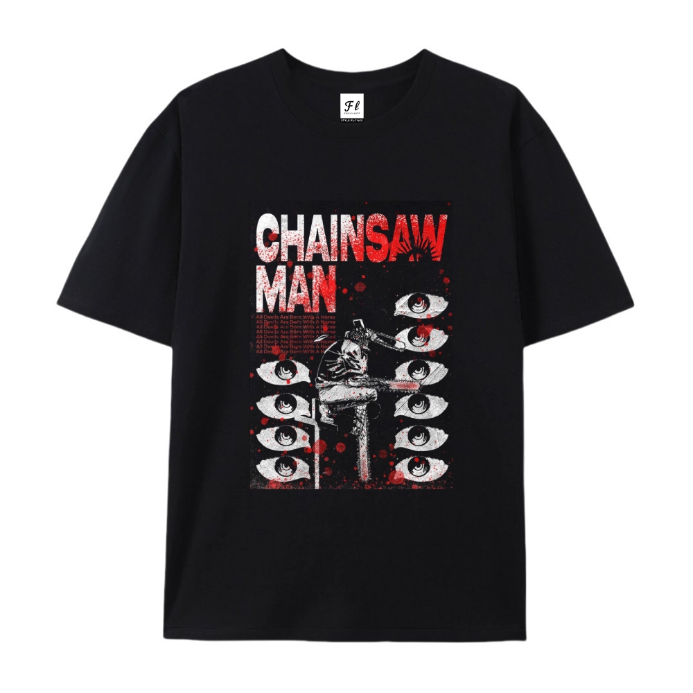 Pure Cotton Unisex Round Neck Anime T-Shirt Chainsaw Man