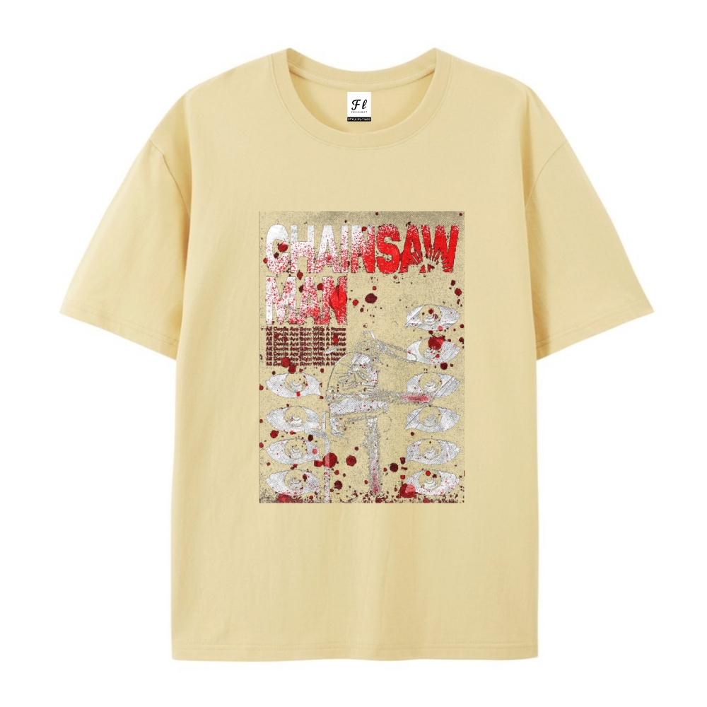 Pure Cotton Unisex Round Neck Anime T-Shirt Chainsaw Man