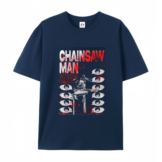 Pure Cotton Unisex Round Neck Anime T-Shirt Chainsaw Man