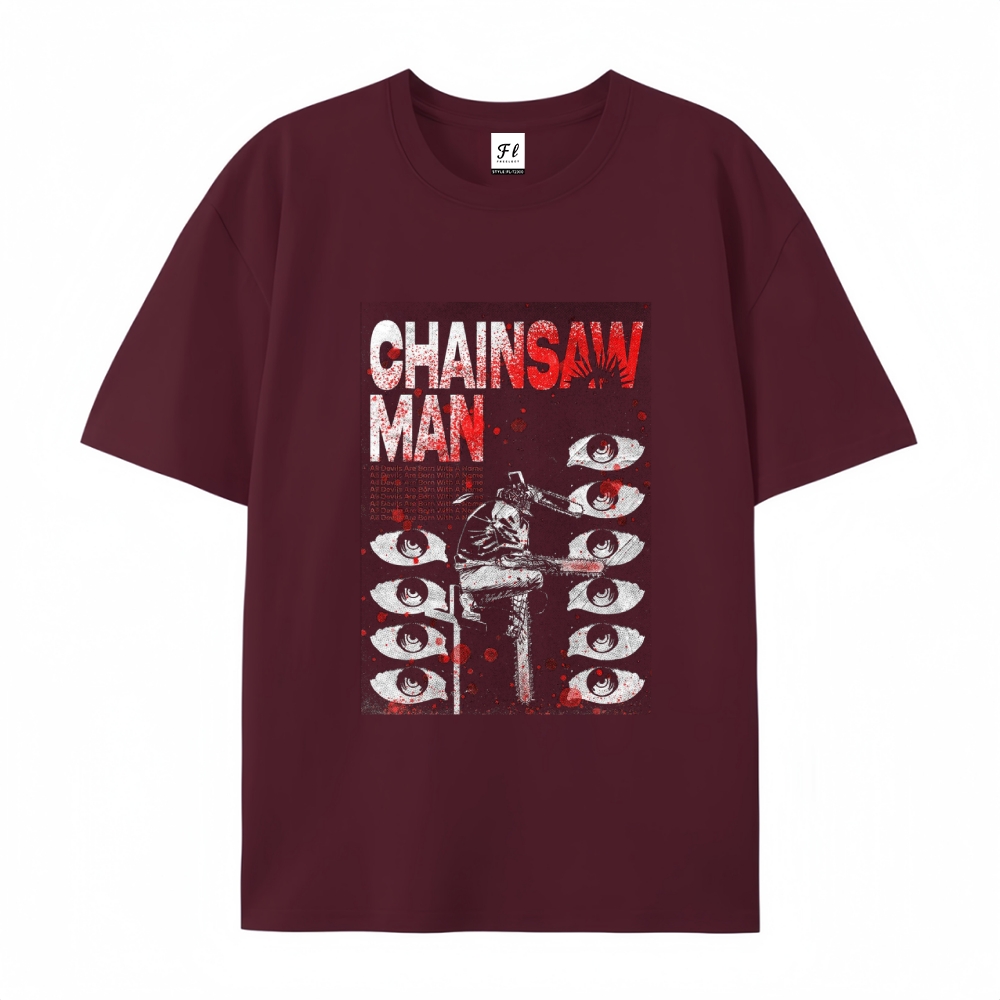 Pure Cotton Unisex Round Neck Anime T-Shirt Chainsaw Man