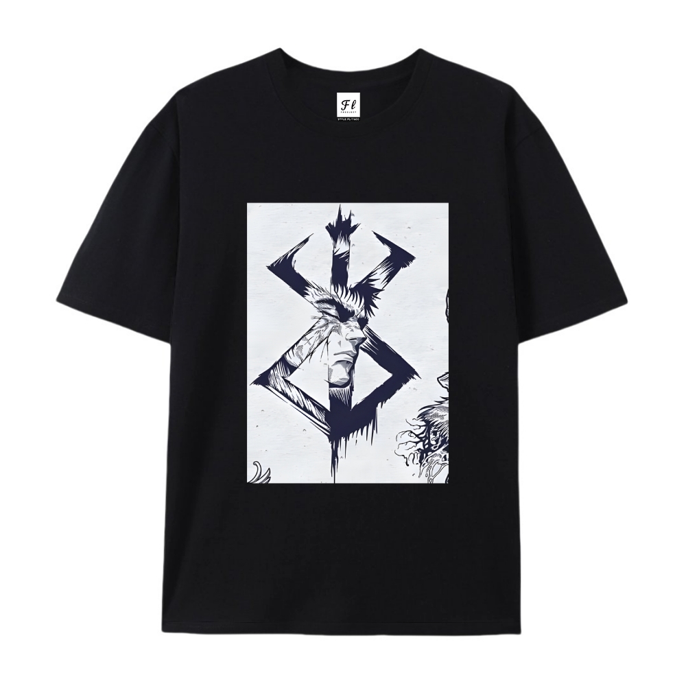 Pure Cotton Unisex Round Neck Anime T-Shirt Berserk
