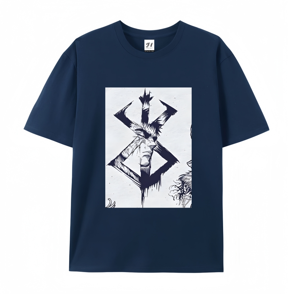 Pure Cotton Unisex Round Neck Anime T-Shirt Berserk