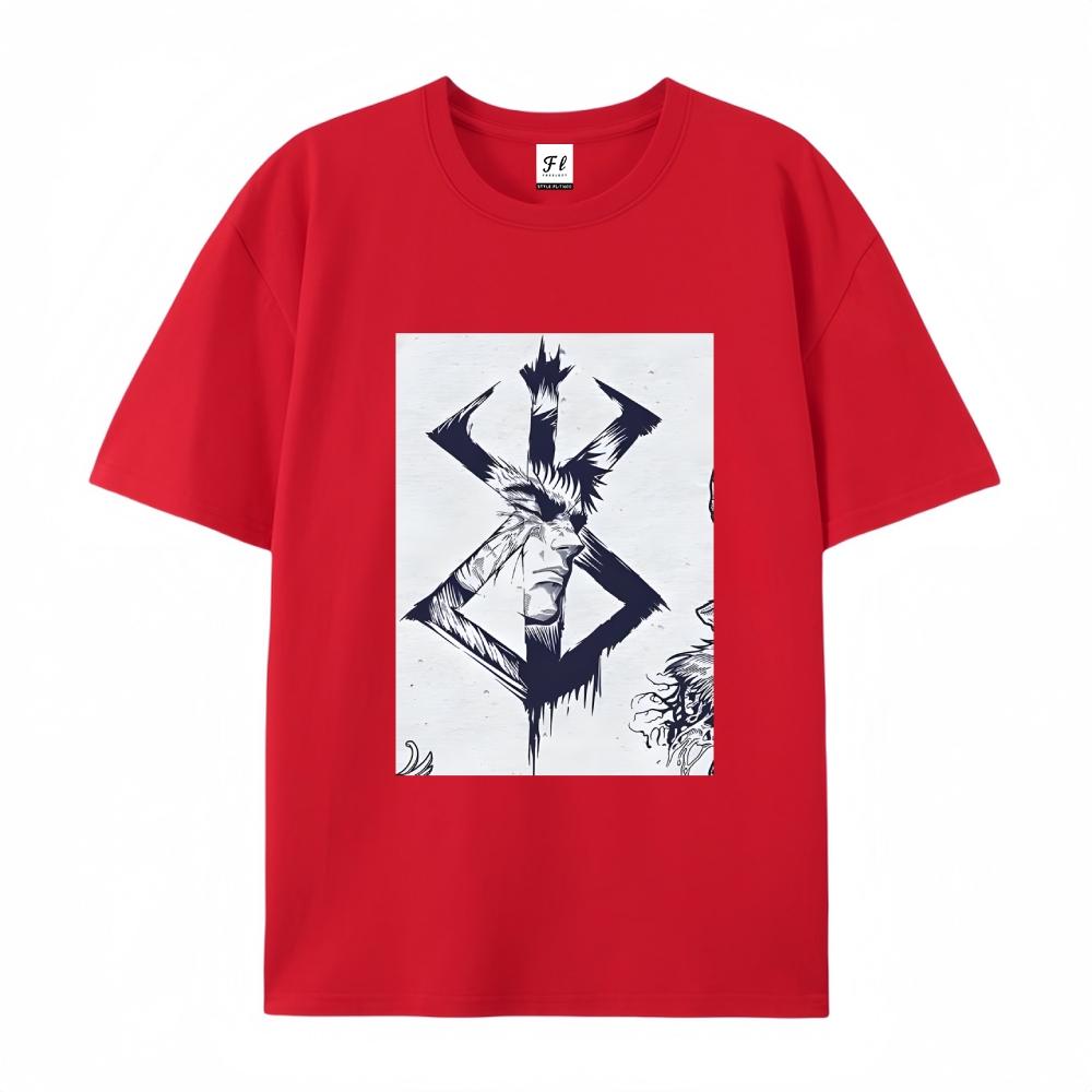 Pure Cotton Unisex Round Neck Anime T-Shirt Berserk