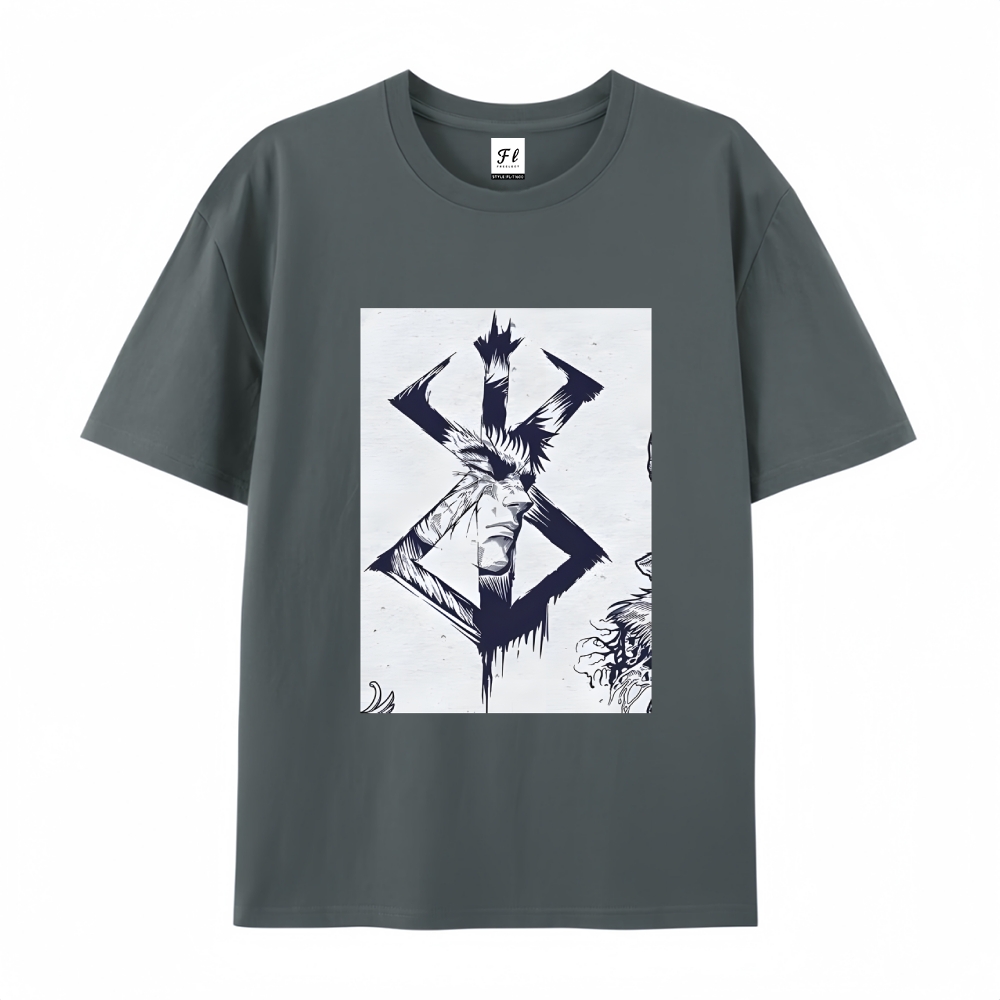Pure Cotton Unisex Round Neck Anime T-Shirt Berserk