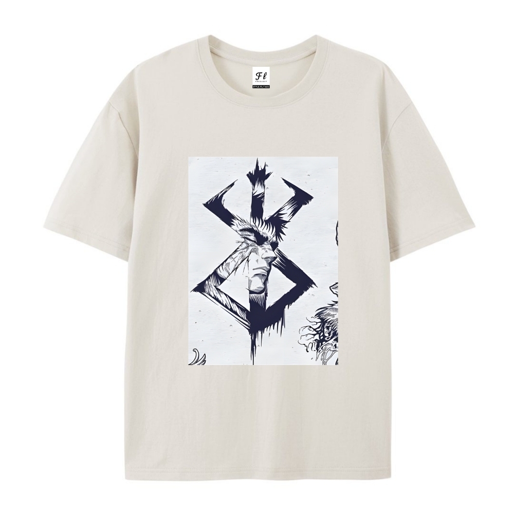 Pure Cotton Unisex Round Neck Anime T-Shirt Berserk