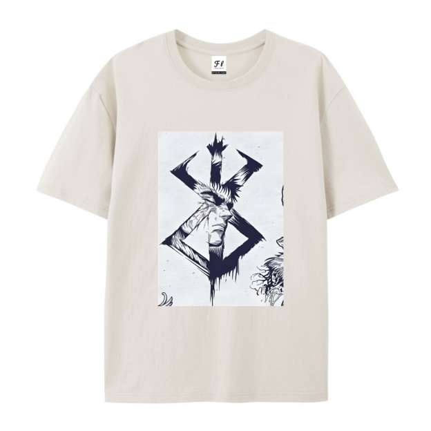 Pure Cotton Unisex Round Neck Anime T-Shirt Berserk