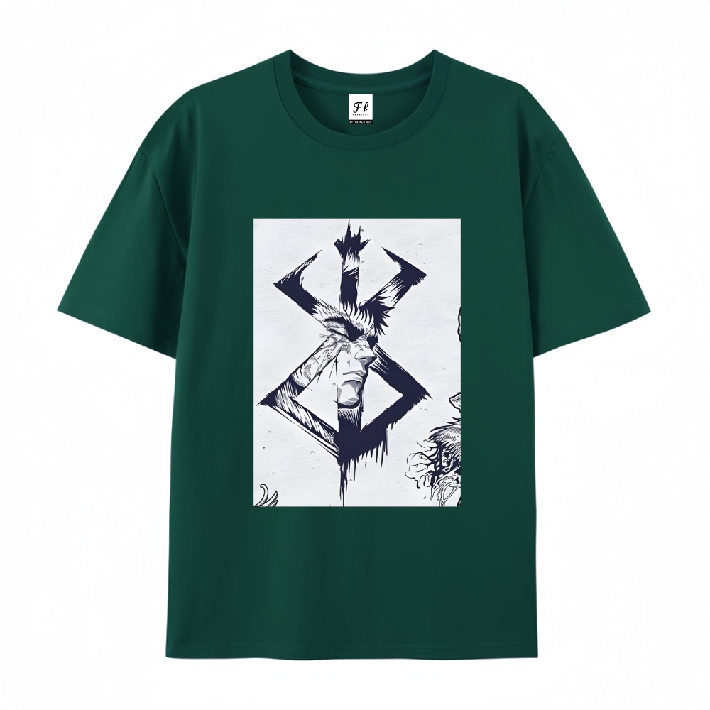 Pure Cotton Unisex Round Neck Anime T-Shirt Berserk
