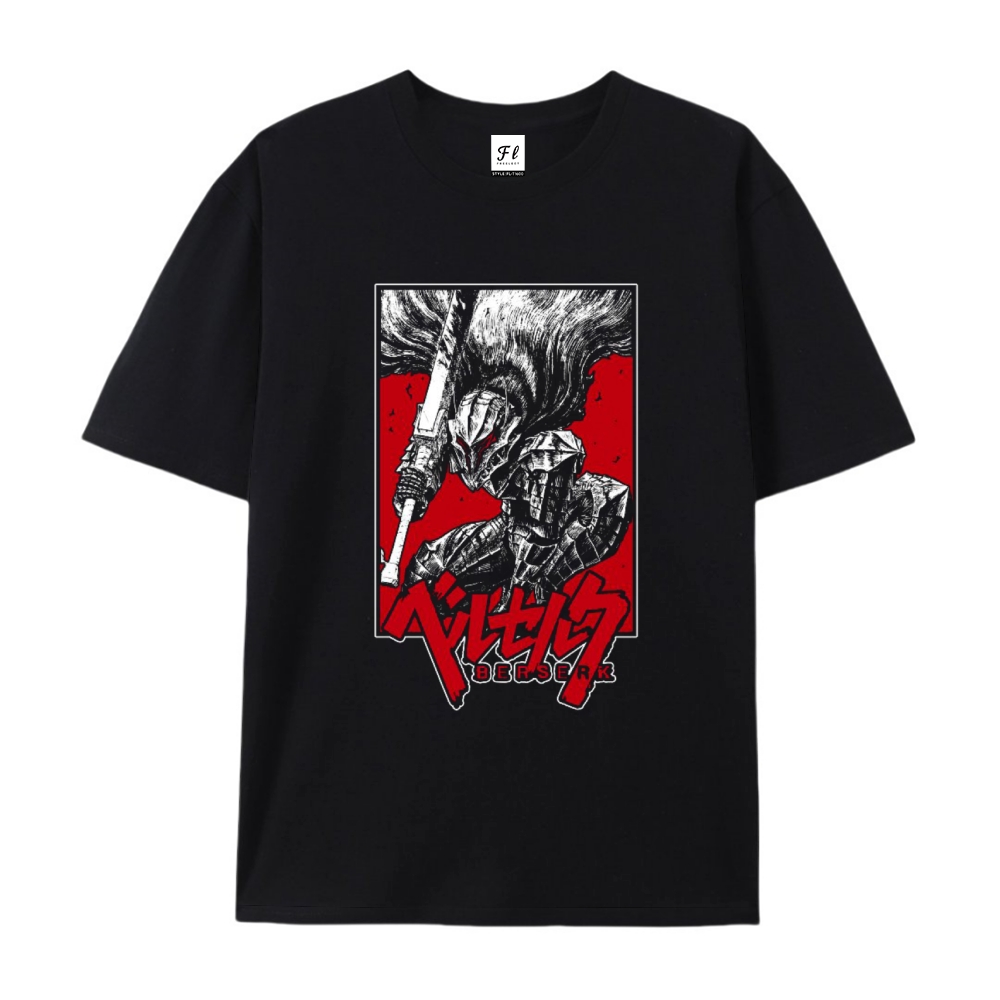 Pure Cotton Unisex Round Neck Anime T-Shirt Berserk