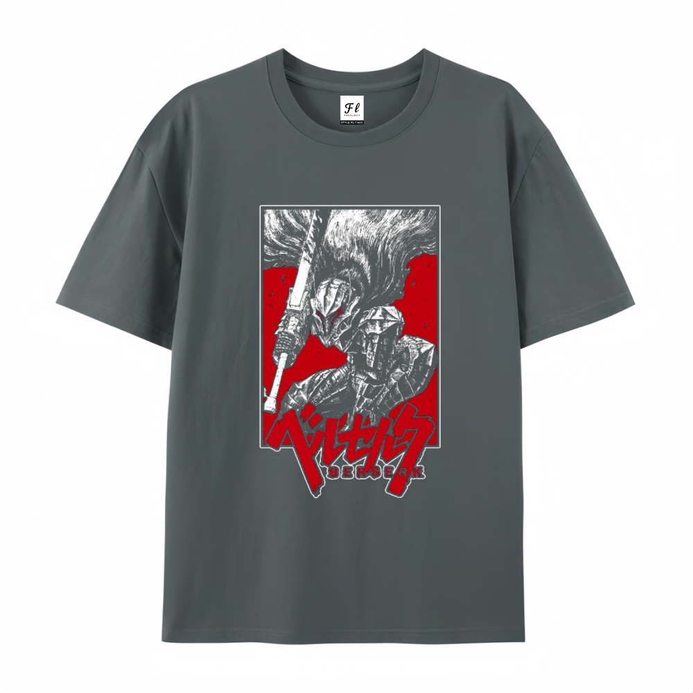 Pure Cotton Unisex Round Neck Anime T-Shirt Berserk