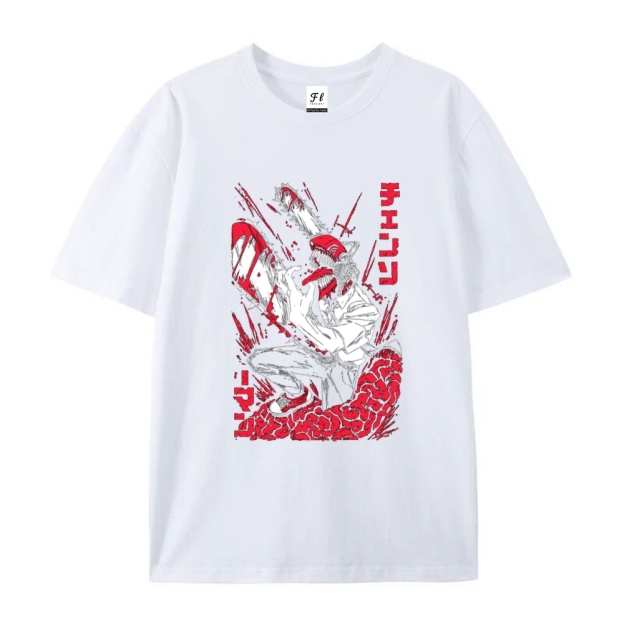 Pure Cotton Unisex Round Neck Anime T-Shirt Chainsaw Man