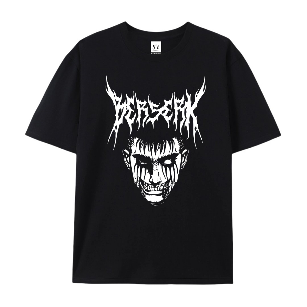 Pure Cotton Unisex Round Neck Anime T-Shirt Berserk