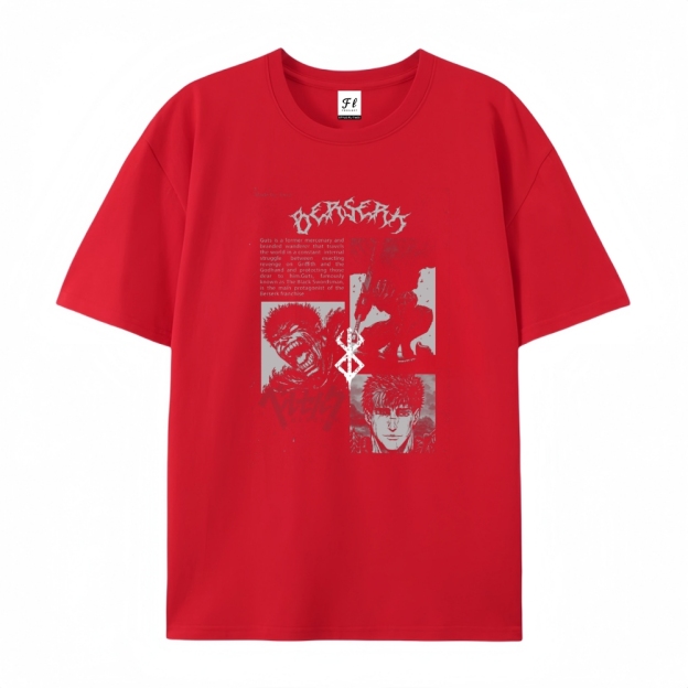 Pure Cotton Unisex Round Neck Anime T-Shirt Berserk