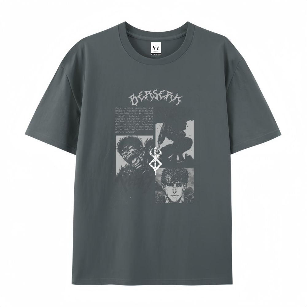 Pure Cotton Unisex Round Neck Anime T-Shirt Berserk