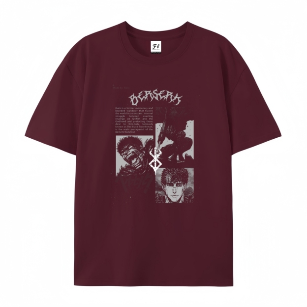 Pure Cotton Unisex Round Neck Anime T-Shirt Berserk