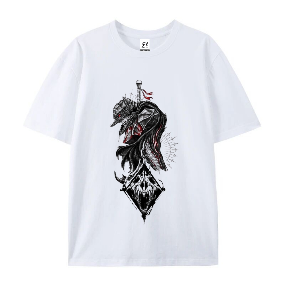 Pure Cotton Unisex Round Neck Anime T-Shirt Berserk