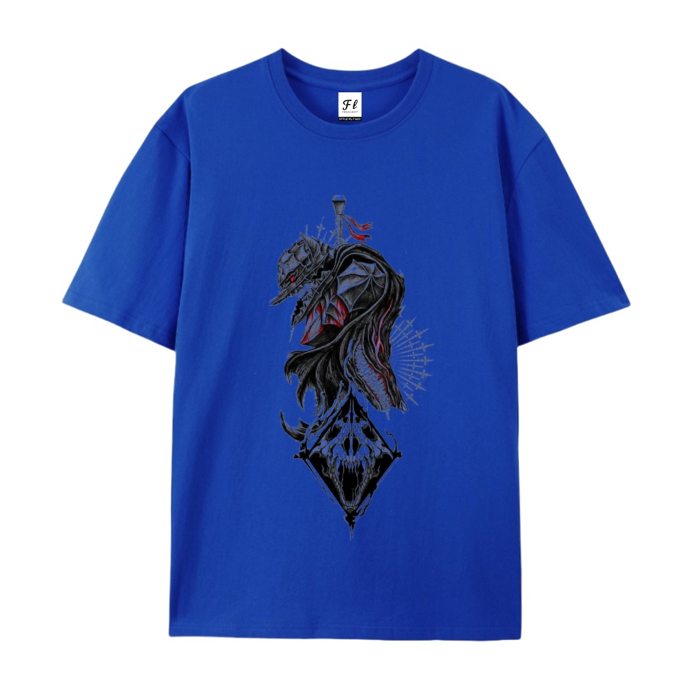 Pure Cotton Unisex Round Neck Anime T-Shirt Berserk