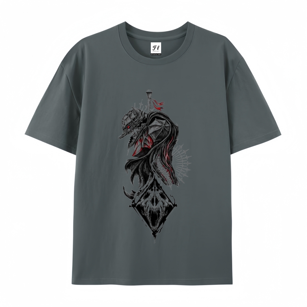 Pure Cotton Unisex Round Neck Anime T-Shirt Berserk