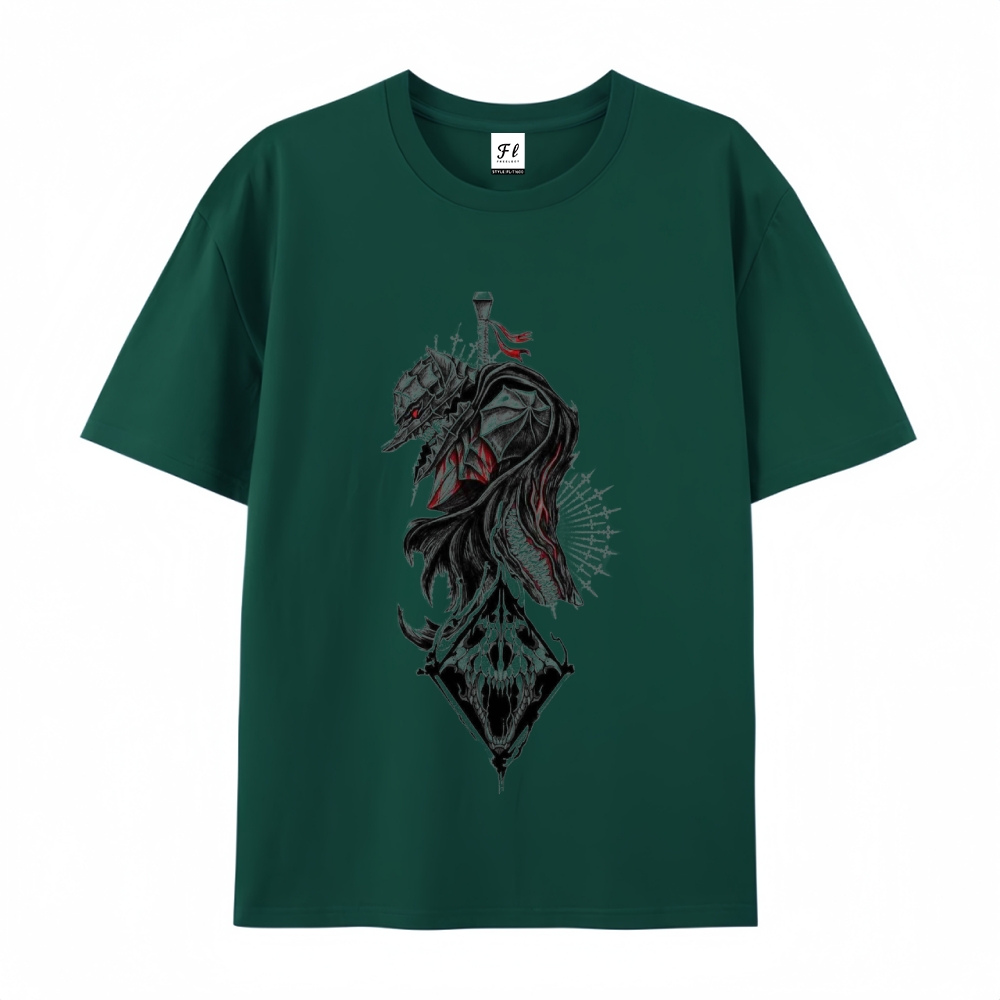 Pure Cotton Unisex Round Neck Anime T-Shirt Berserk